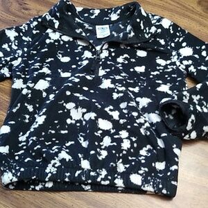 Girls 🖤 Black & White 1/4 Zip Soft Sweatshirt Size Small (6/6x)
